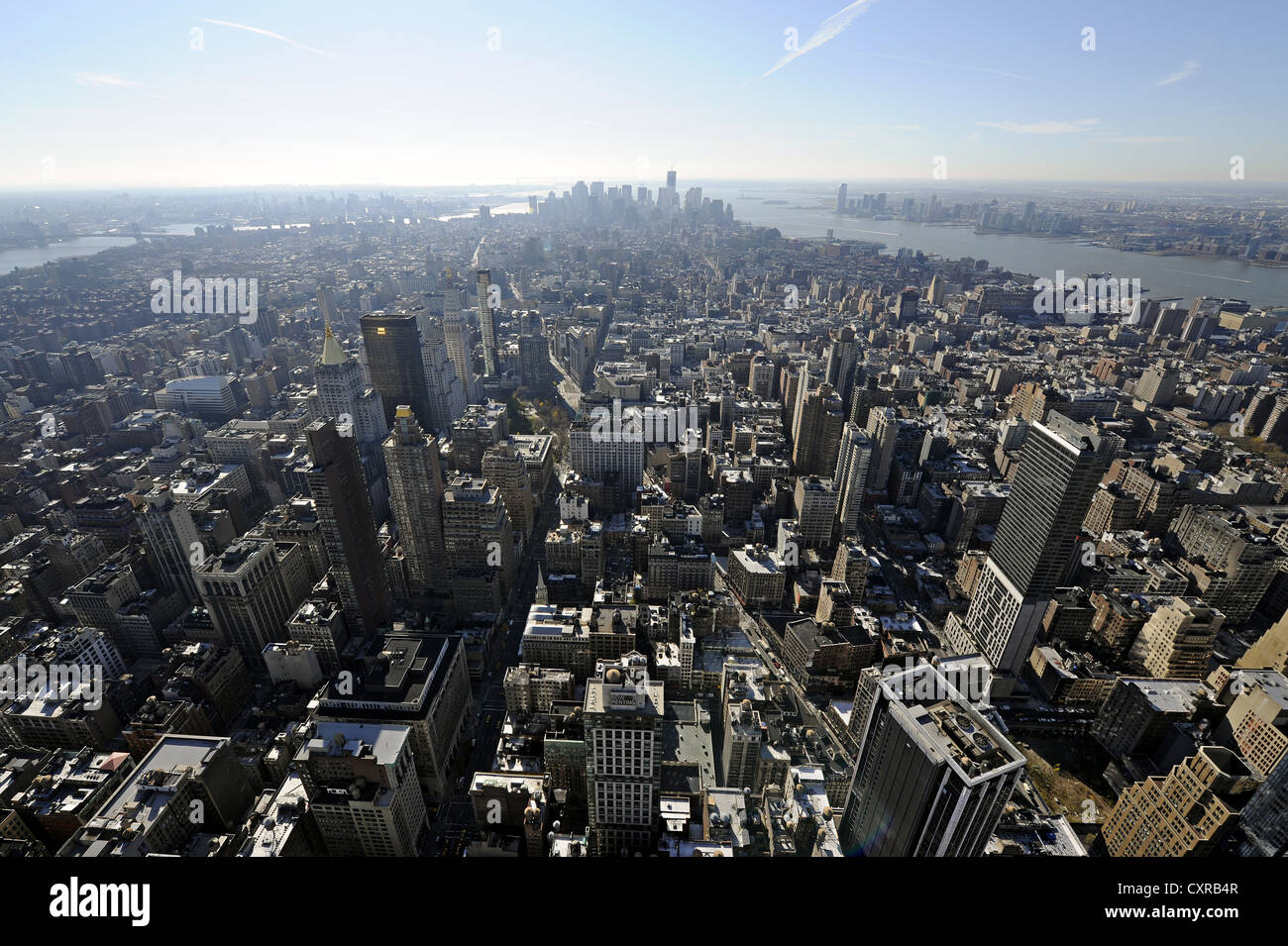 Vista dall' Empire State Building a sud di Midtown Manhatan, New York New York, USA, America del Nord Foto Stock