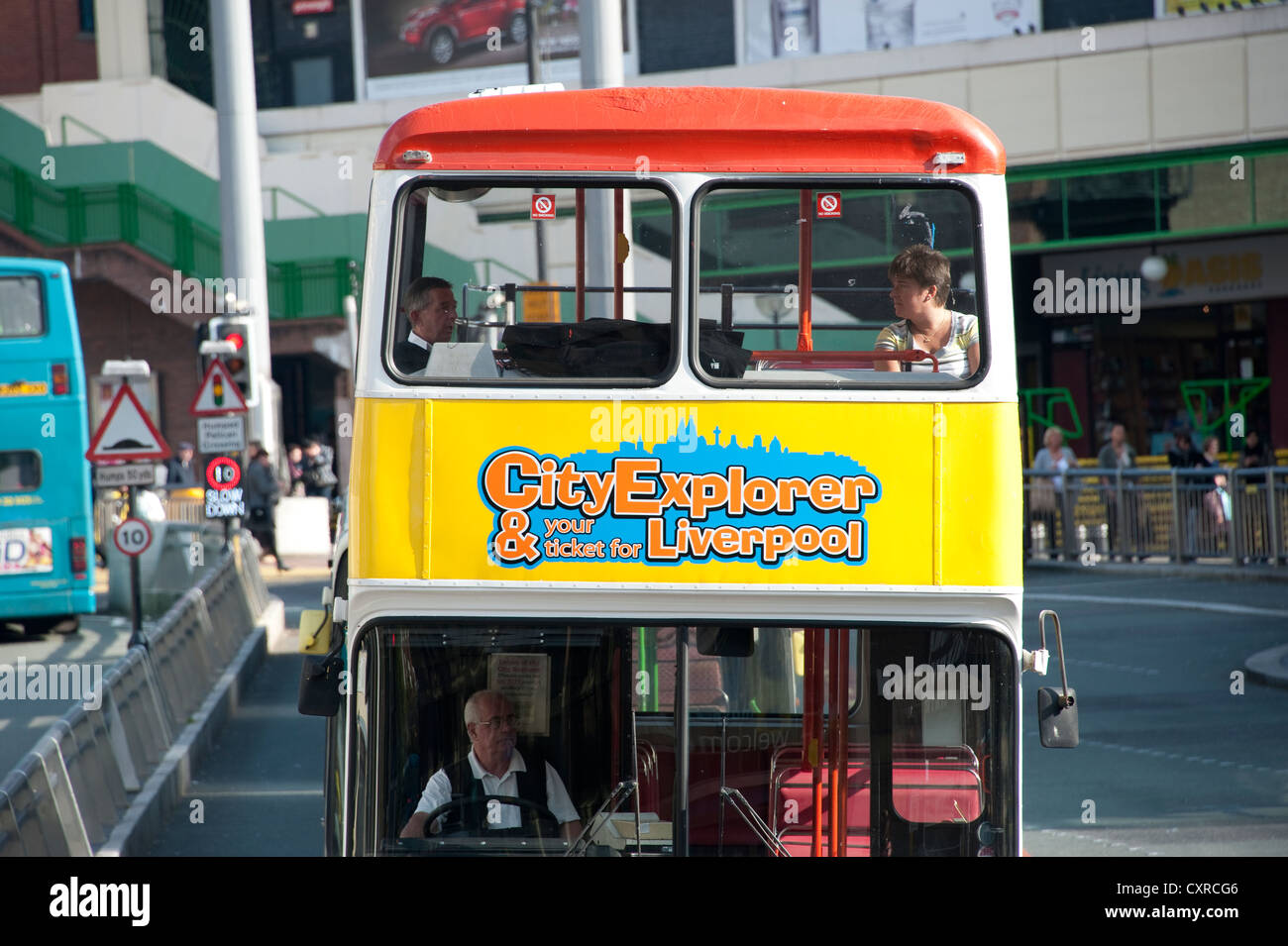 Liverpool autobus turistico aperto Top Tour REGNO UNITO Foto Stock