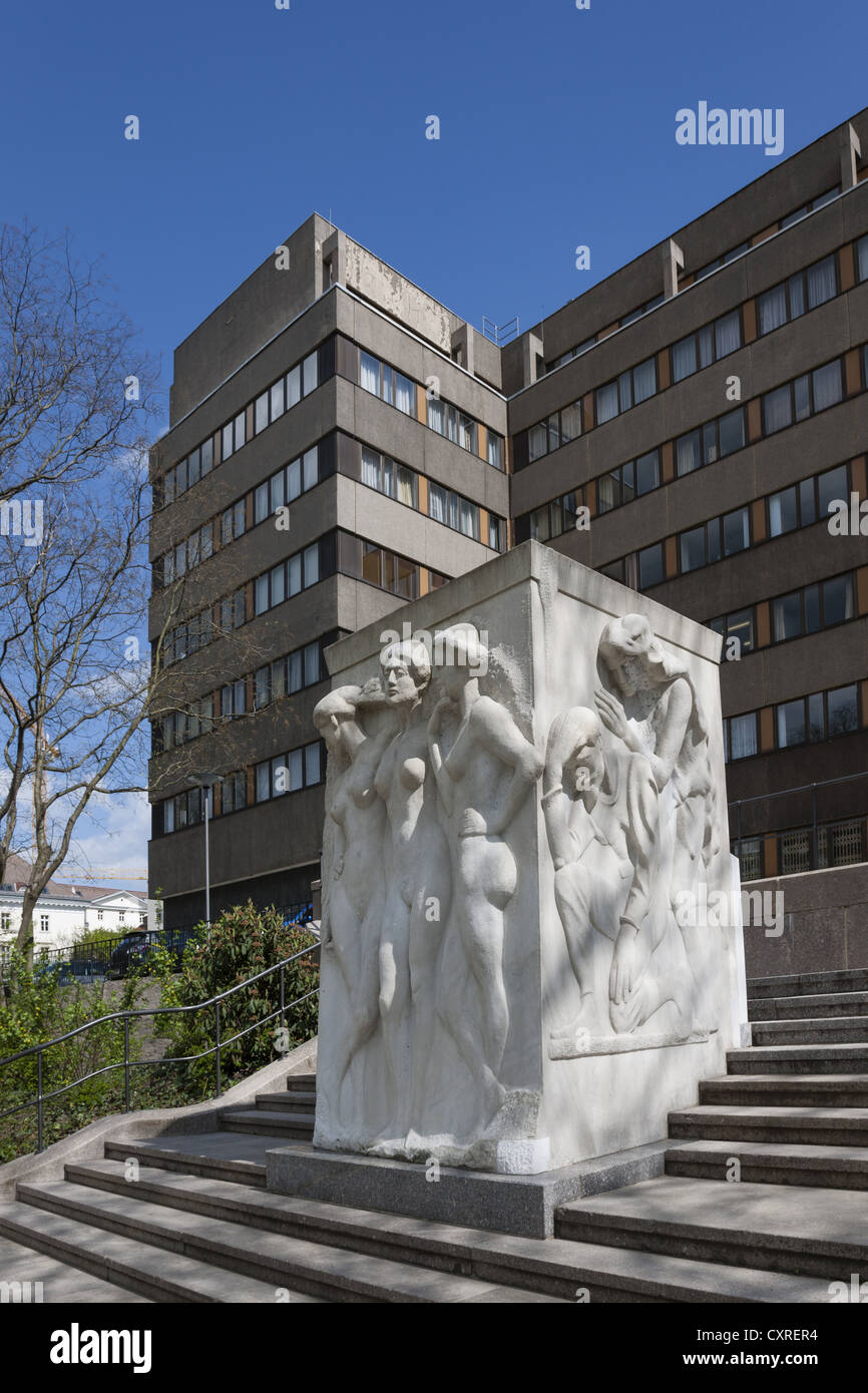 Incompiuta Wagner memorial presso l'ex edificio di Stasi, Lipsia musica Trail, Leipzig, in Sassonia, Germania, Europa Foto Stock