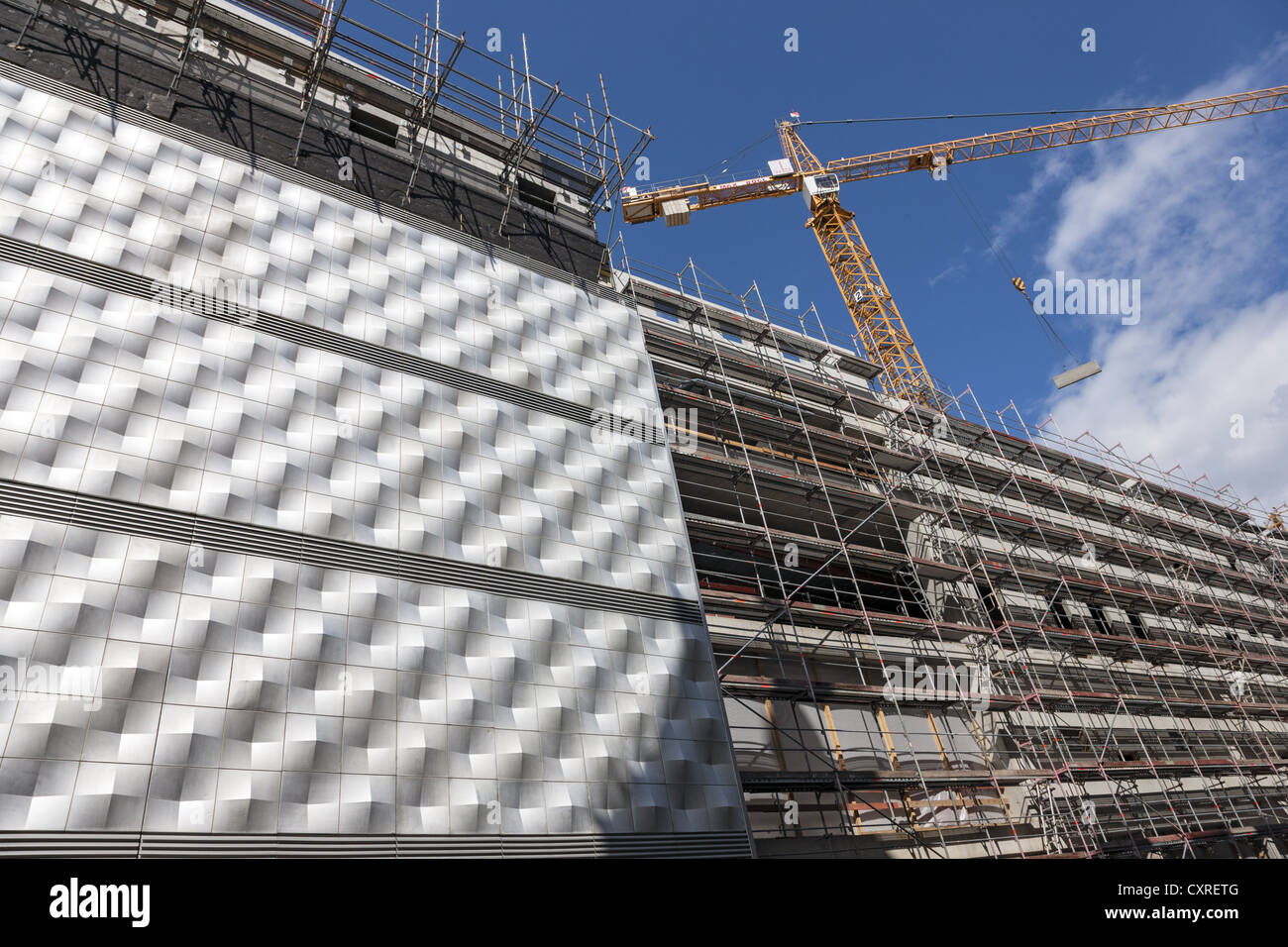 Edificio di nuova costruzione sul sito Bruehl, una strada di Lipsia, in Germania, Europa Foto Stock