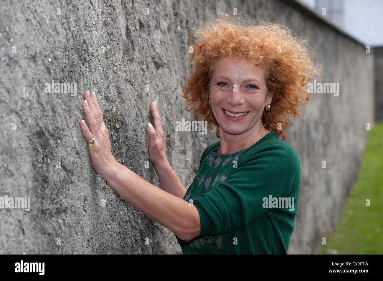 L'attrice Nina Hoger a una foto chiamata, le riprese del film TV 'Die Landaerztin' o il medico di paese in , Austria Superiore, Austria Foto Stock