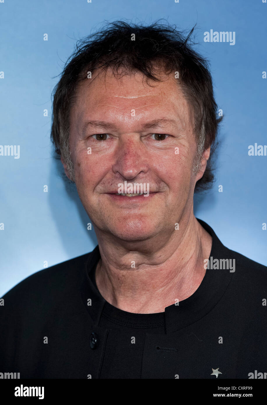 Musicista Hans-Juergen Buchner, 'Haindling' nel corso di una conferenza stampa a Monaco di Baviera, Germania, Europa Foto Stock