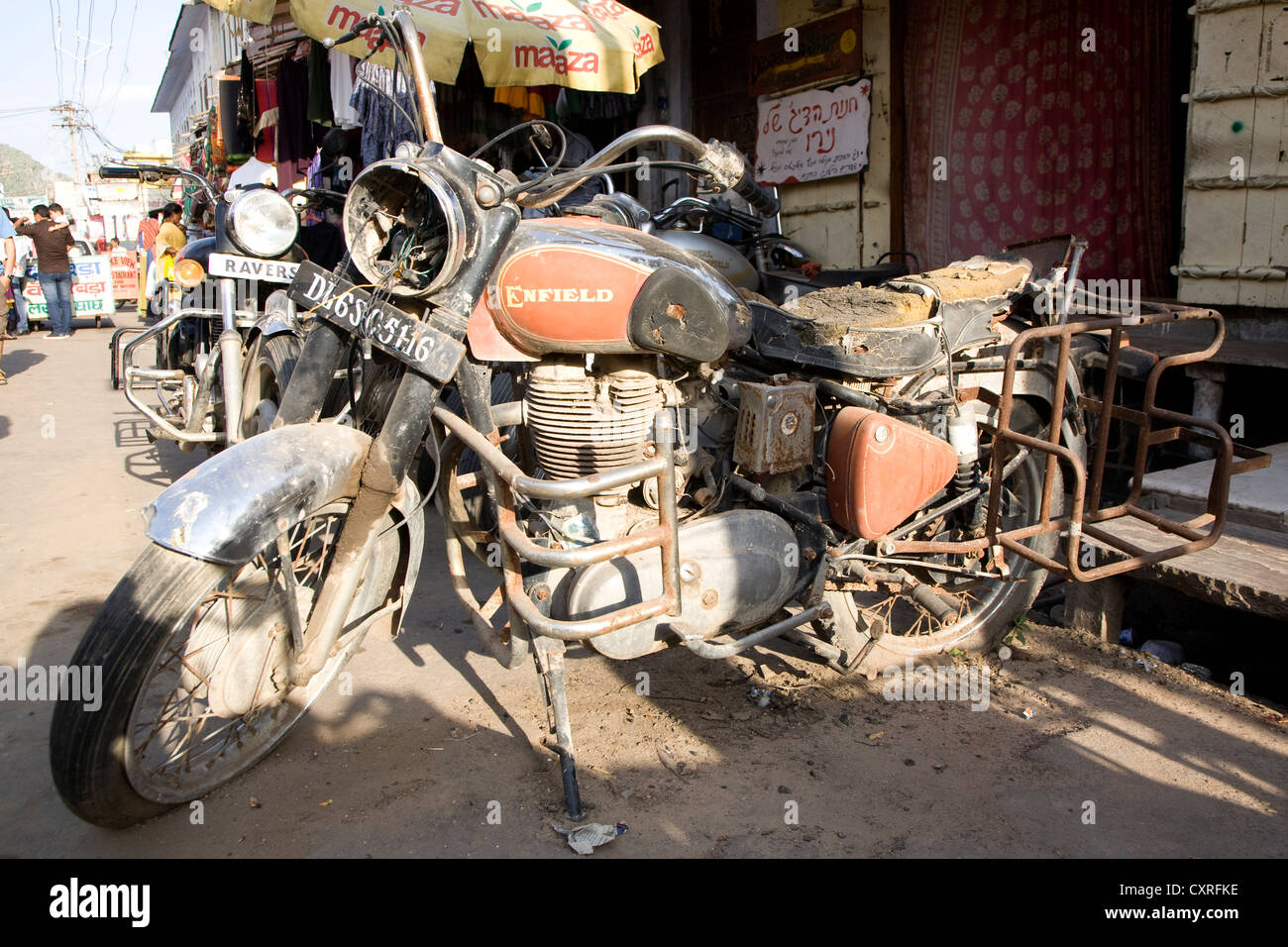 Royal Enfield motociclo in India. Foto Stock