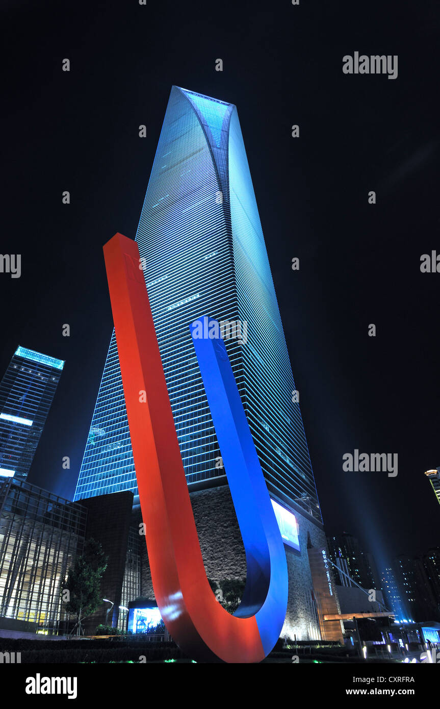 World Financial Center di Shanghai, SWFC, Pudong, Shanghai, Cina e Asia Foto Stock