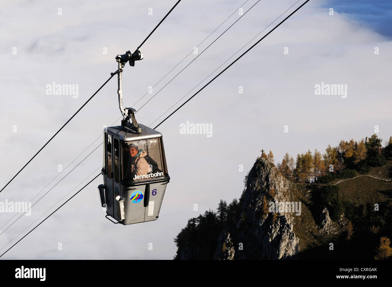 Funivia Jennerbahn funivia, distretto di Berchtesgadener Land, Alta Baviera, Baviera, Germania, Europa Foto Stock