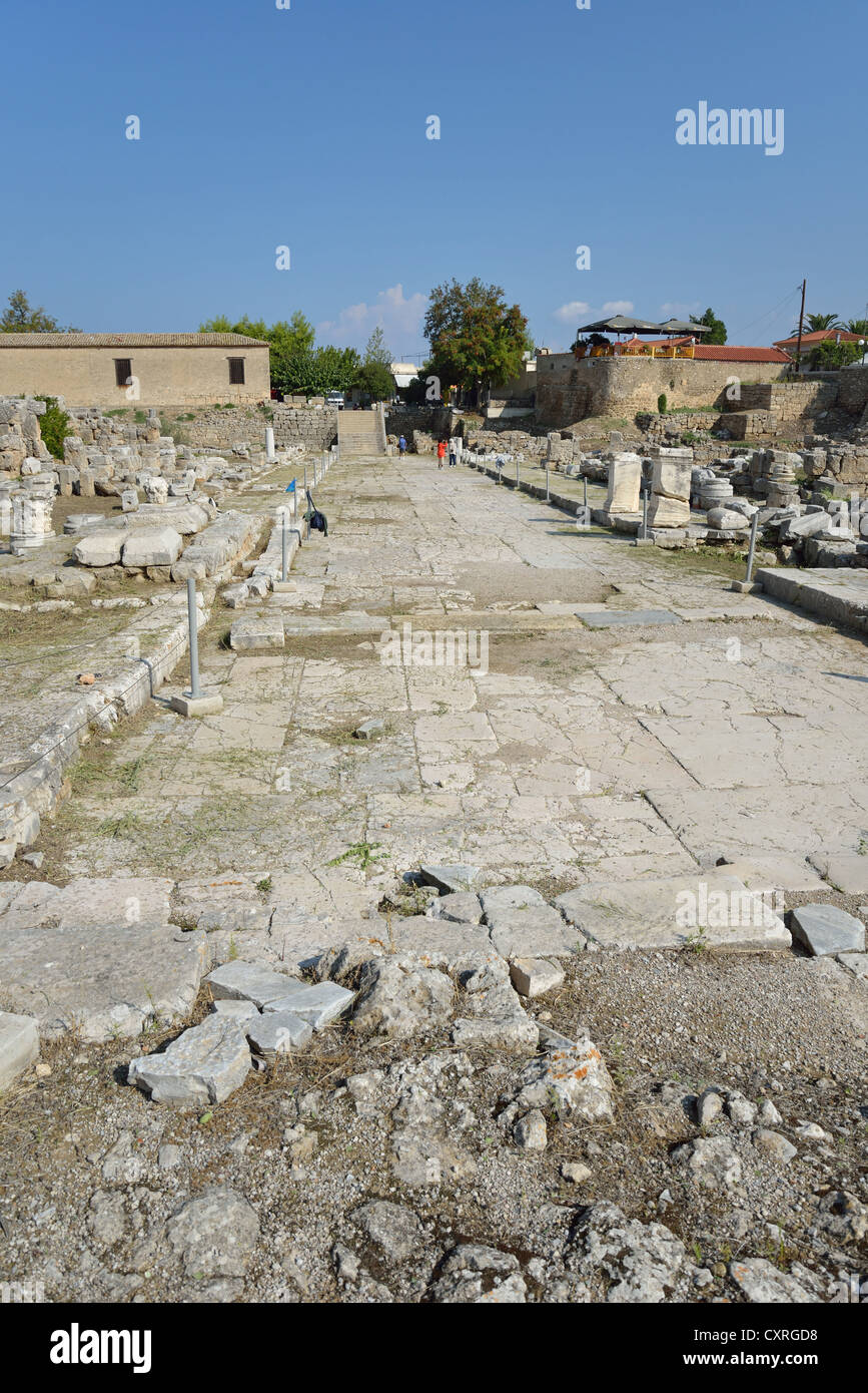 Modo Lechaion, antica Corinto, Corinto comune, regione del Peloponneso, Grecia Foto Stock