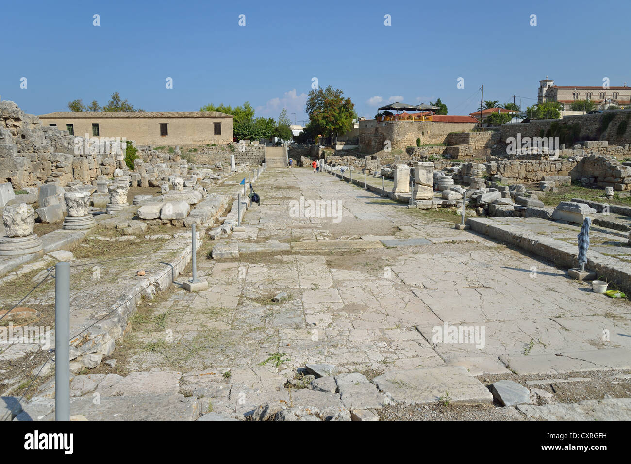 Modo Lechaion, antica Corinto, Corinto comune, regione del Peloponneso, Grecia Foto Stock
