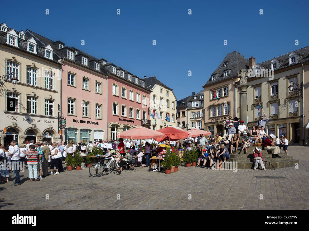 La piazza del mercato di Echternach, Lussemburgo, Europa Foto Stock