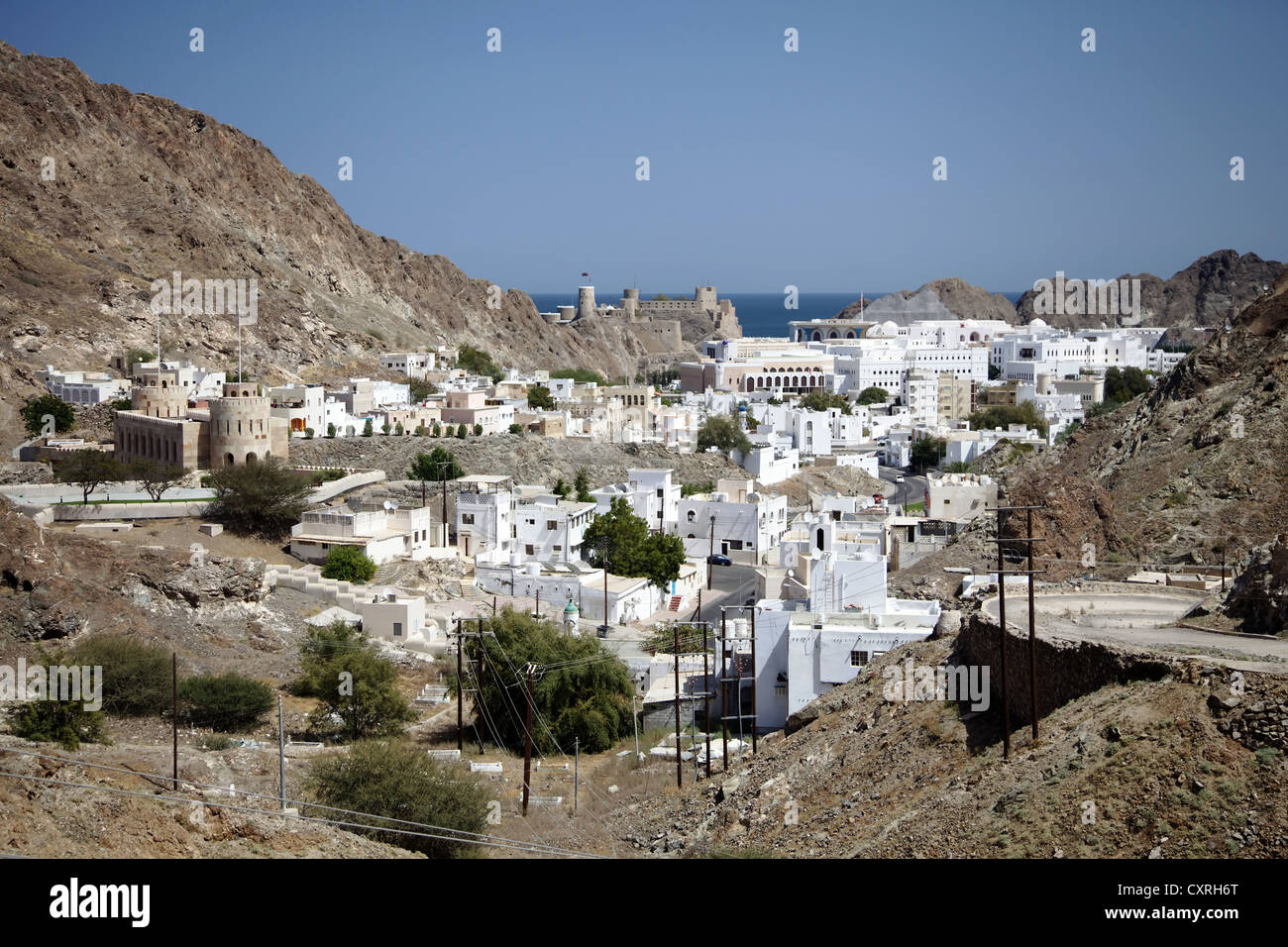 Centro storico della città di Muscat Oman, Medio Oriente e Asia Foto Stock