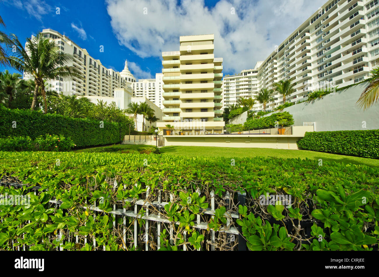 Complesso di edifici a South Beach, Miami, Florida, Stati Uniti d'America Foto Stock Complesso di edifici a South Beach, Miami, Florida, Stati Uniti d'America Foto Stock