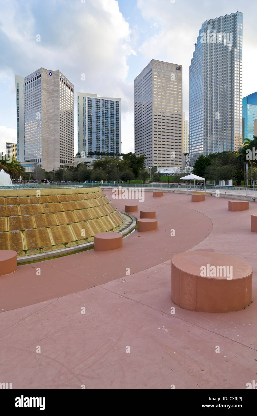 Bayfront Park nel centro cittadino di Miami, Florida, Stati Uniti d'America Foto Stock