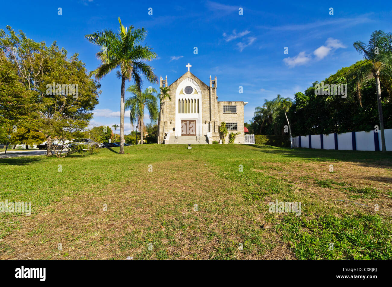 Bay Shore Chiesa Luterana in Biscayne Boulevard, Miami, Florida, Stati Uniti d'America Foto Stock