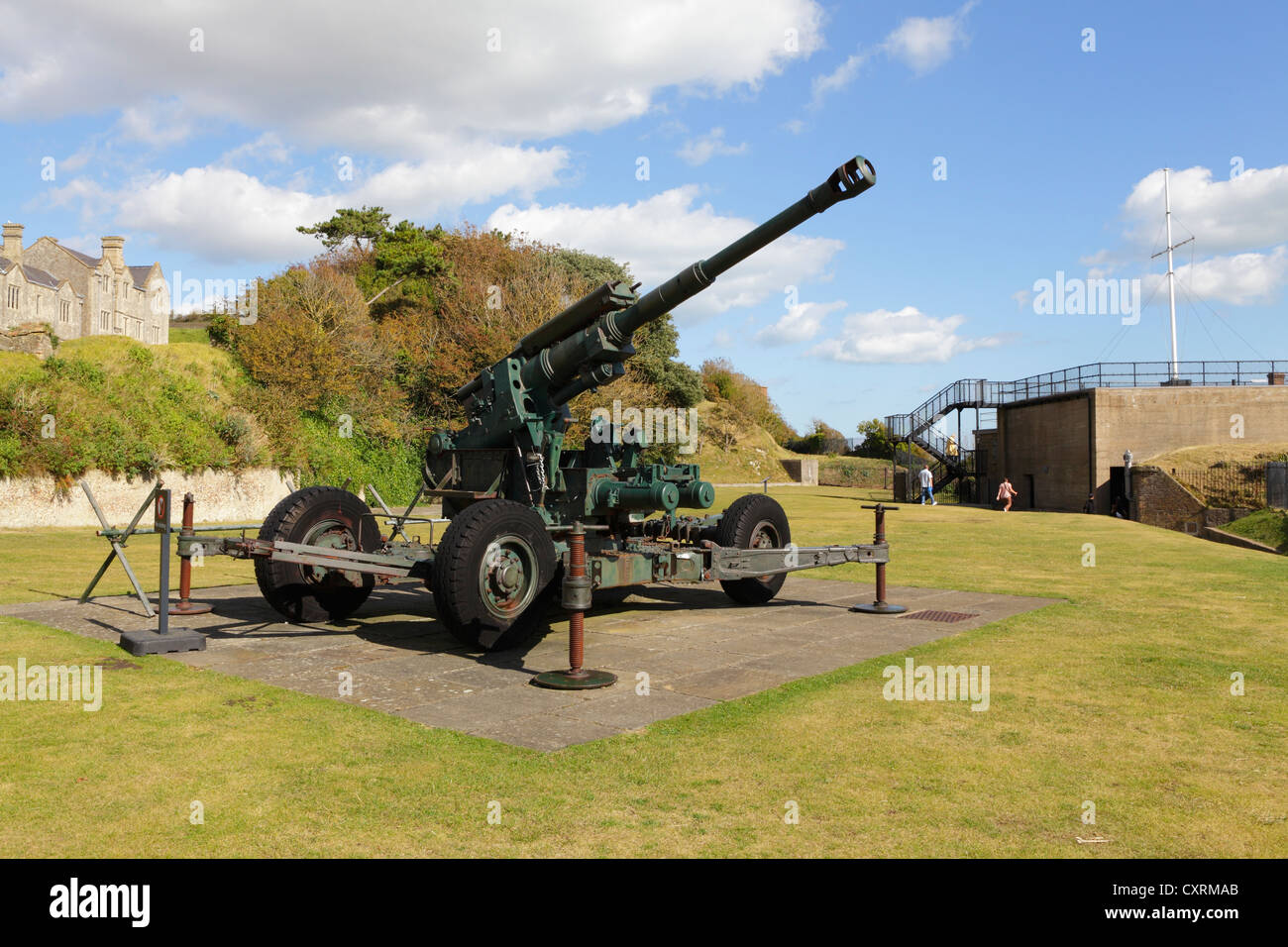 Arma di artiglieria presso il castello di Dover nel Kent England Regno Unito GB Foto Stock