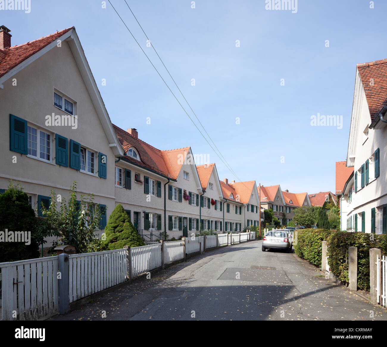 Città Giardino della direzione di Hellerau;, Dresda, Sassonia, Germania, Europa PublicGround Foto Stock