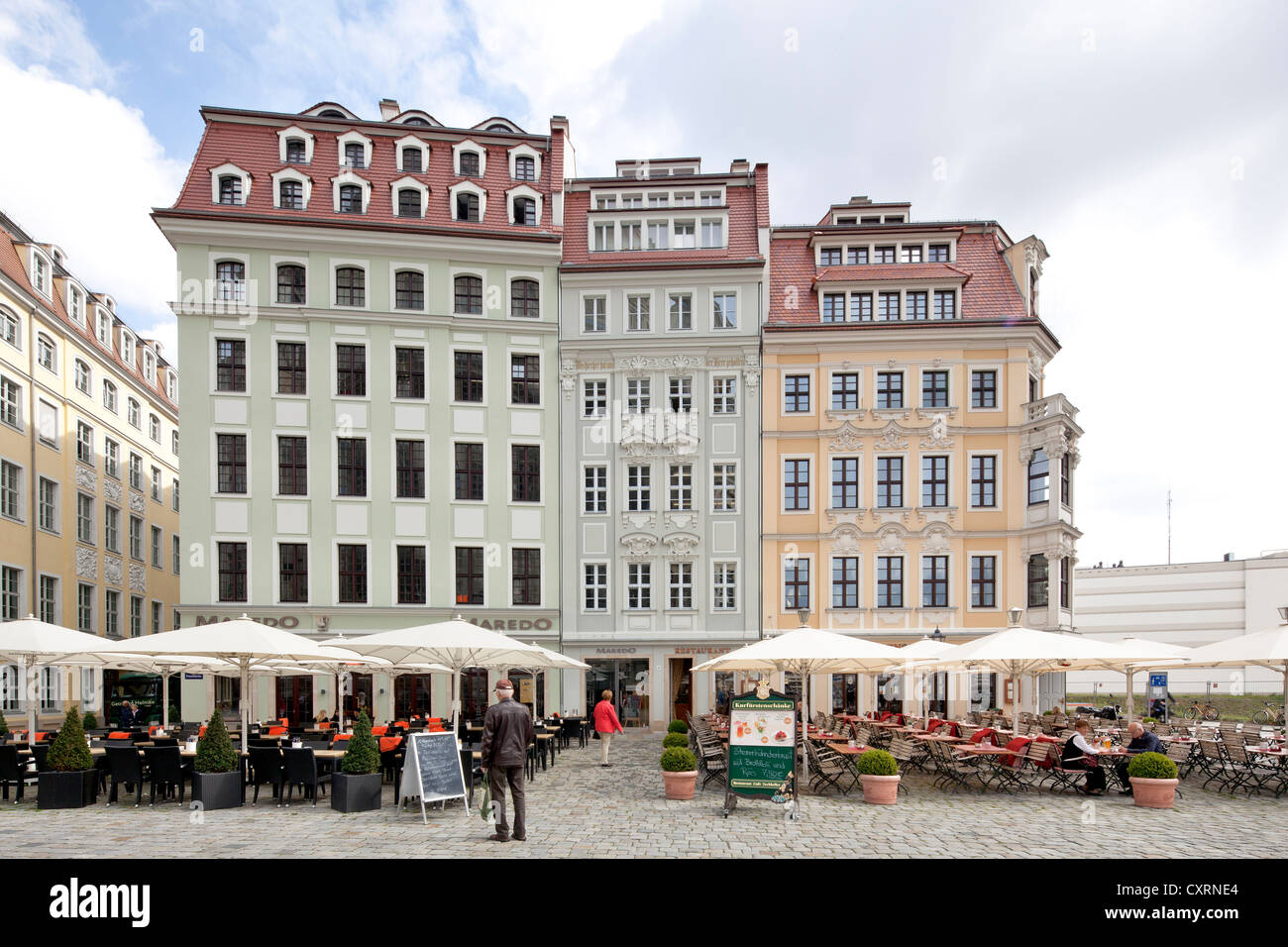 Quartier 3 a piazza Neumarkt, la costruzione di uffici, edificio commerciale, la Città Vecchia di Dresda, Sassonia, Germania, Europa PublicGround Foto Stock