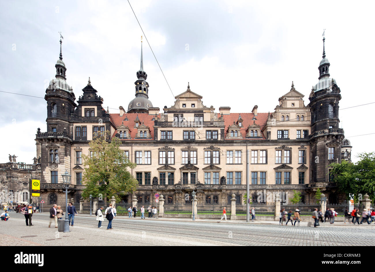 Royal Palace, Dresda, Sassonia, Germania, Europa PublicGround Foto Stock
