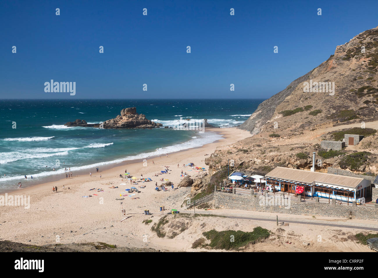 Spiaggia di Praia da Castelejo, costa atlantica, Algarve, Portogallo, Europa Foto Stock