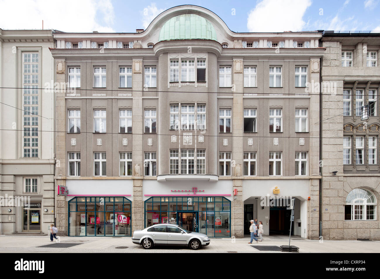 Storico edificio commerciale, Berliner Strasse, Goerlitz, Superiore Lusazia, Lusazia, in Sassonia, Germania, Europa PublicGround Foto Stock
