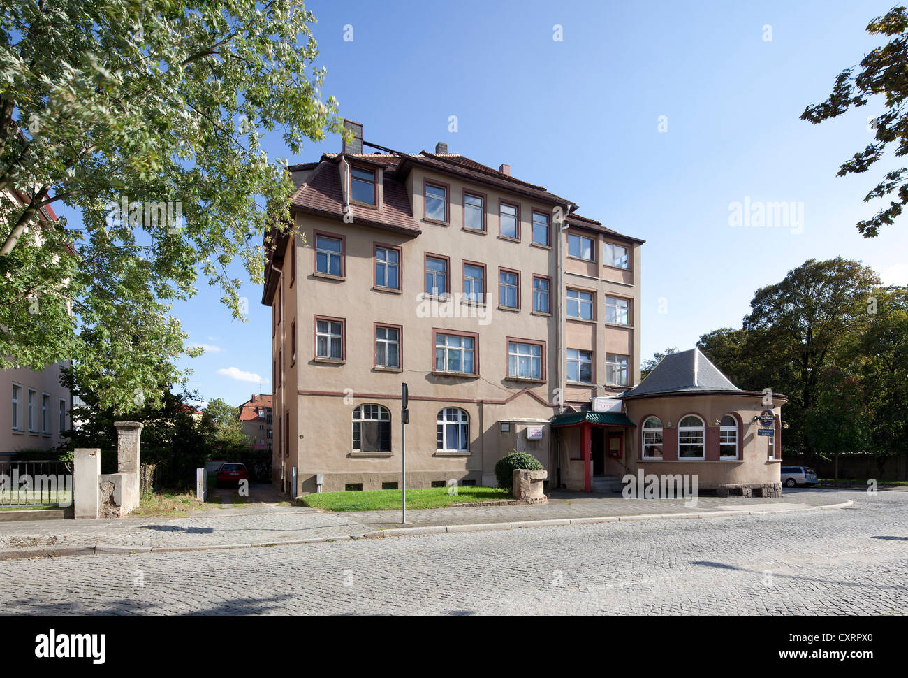 Residenziale e commerciale di edificio, Taucherstrasse street, Bautzen, Budysin, Superiore Lusazia, Lusazia, Sassonia, PublicGround Foto Stock