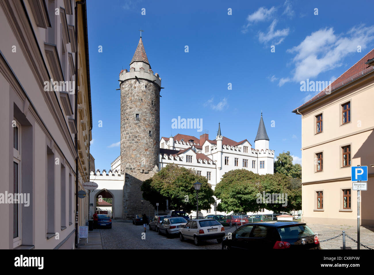 Vecchia caserma e Wendischer Turm torre, ufficio delle entrate, Bautzen, Budysin, Superiore Lusazia, Lusazia, Sassonia, PublicGround Foto Stock