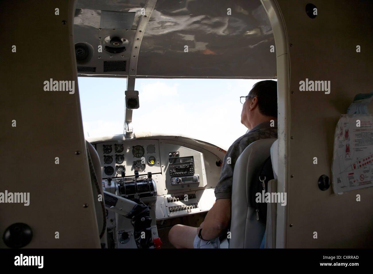 Ponte di volo sede di copilot dehaviland DHC-3 otter idrovolante all aeroporto internazionale Key West Florida Keys usa Foto Stock