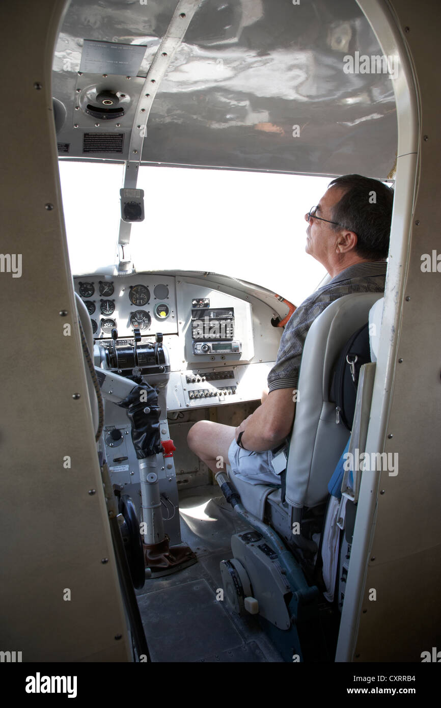 Ponte di volo sede di copilot dehaviland DHC-3 otter idrovolante all aeroporto internazionale Key West Florida Keys usa Foto Stock