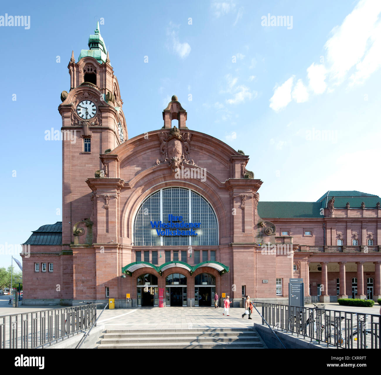 La stazione principale di Wiesbaden, Hesse, Germania, Europa PublicGround Foto Stock
