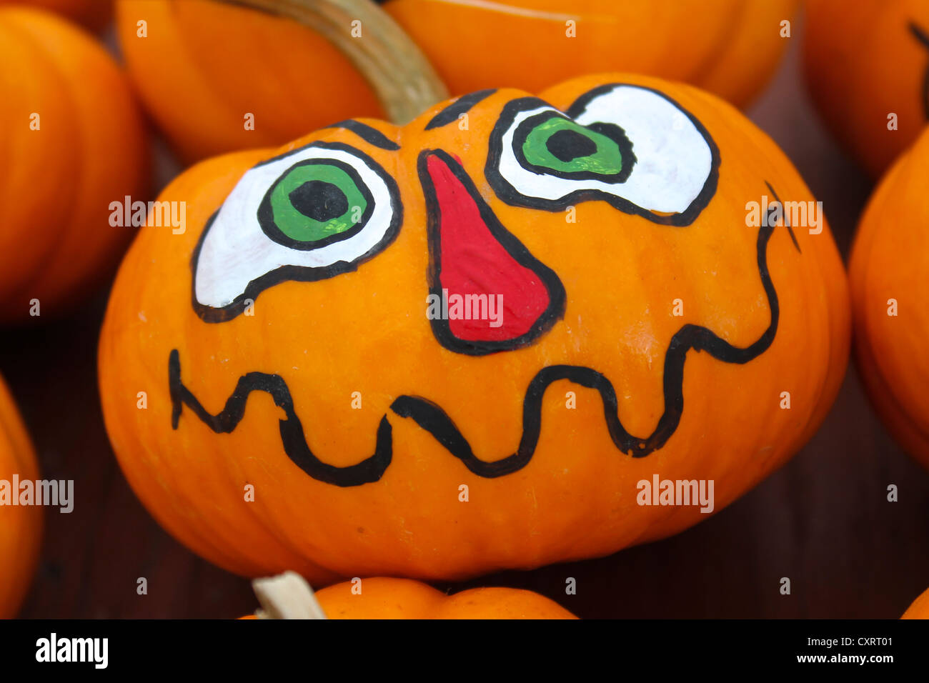 Dipinto di Zucca di Halloween faccia Foto Stock