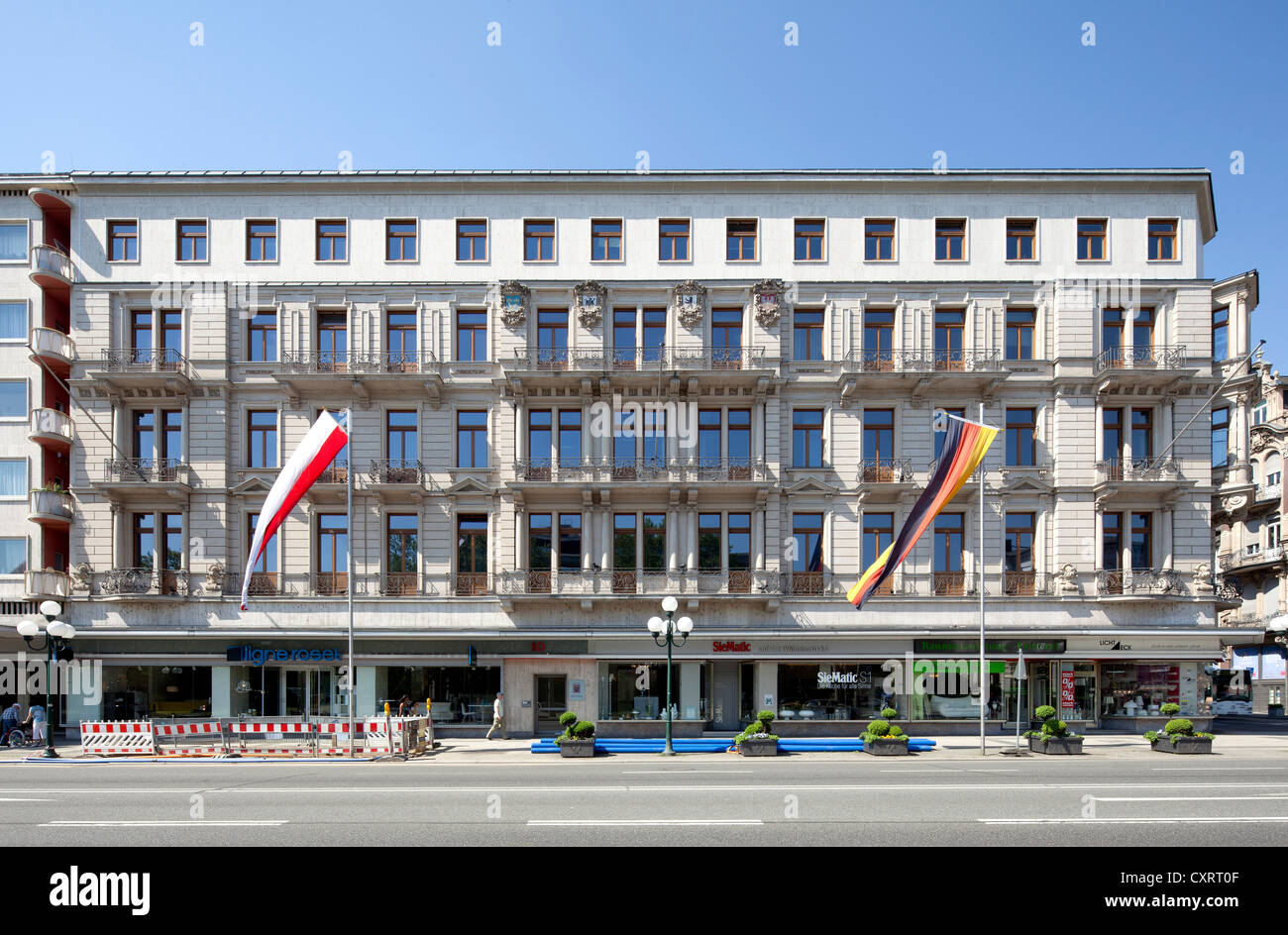 Uffici e immobili commerciali in Wilhelmstrasse, soprannominato Rue, Wiesbaden, Hesse, Germania, Europa PublicGround Foto Stock
