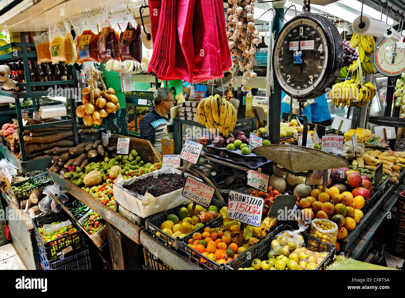 La frutta e la verdura al mercato centrale di San José di Costa Rica America Centrale Foto Stock