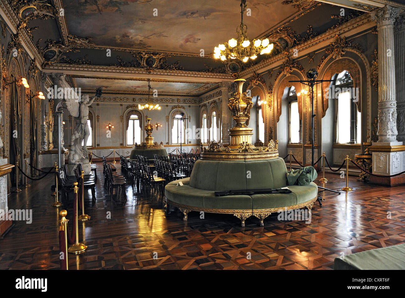 Grande sala al primo piano, il Teatro Nazionale, San Jose, Costa Rica, America Centrale Foto Stock