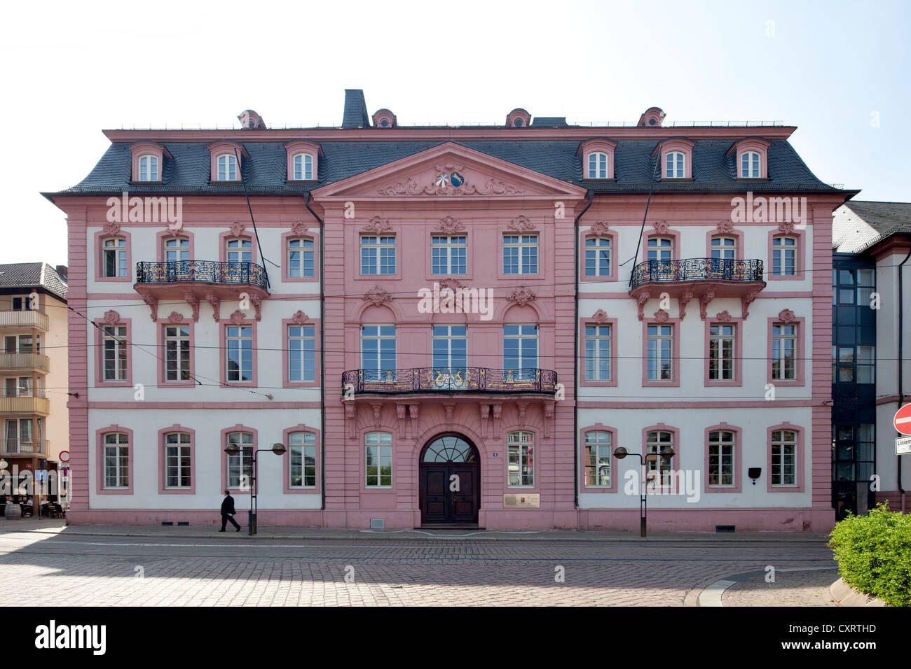 Ex Bassenheimer Hof, Ministero dell'interno della Renania Palatinato, Mainz, Renania-Palatinato, PublicGround Foto Stock