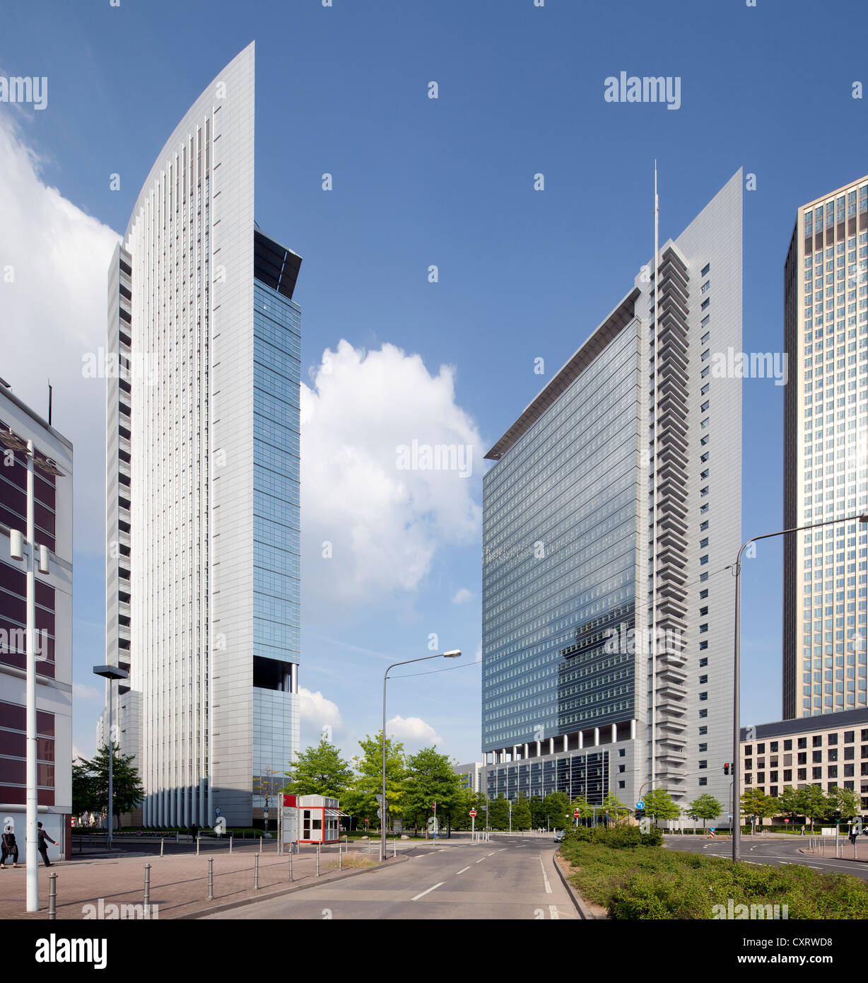 Castore e Polluce edifici per uffici, Frankfurt am Main, Hesse, Germania, Europa PublicGround Foto Stock