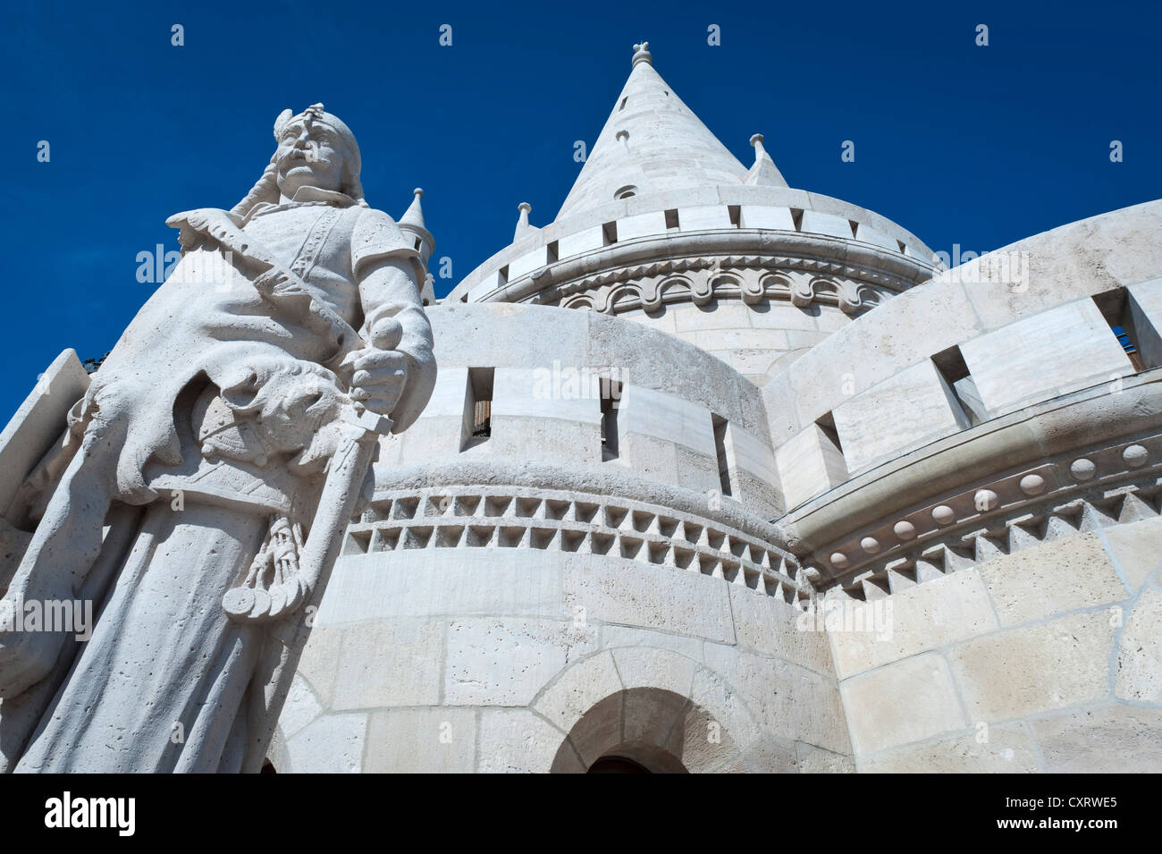 Halászbástya, Bastione del Pescatore, castle hill, Budapest, Ungheria, Europa Foto Stock