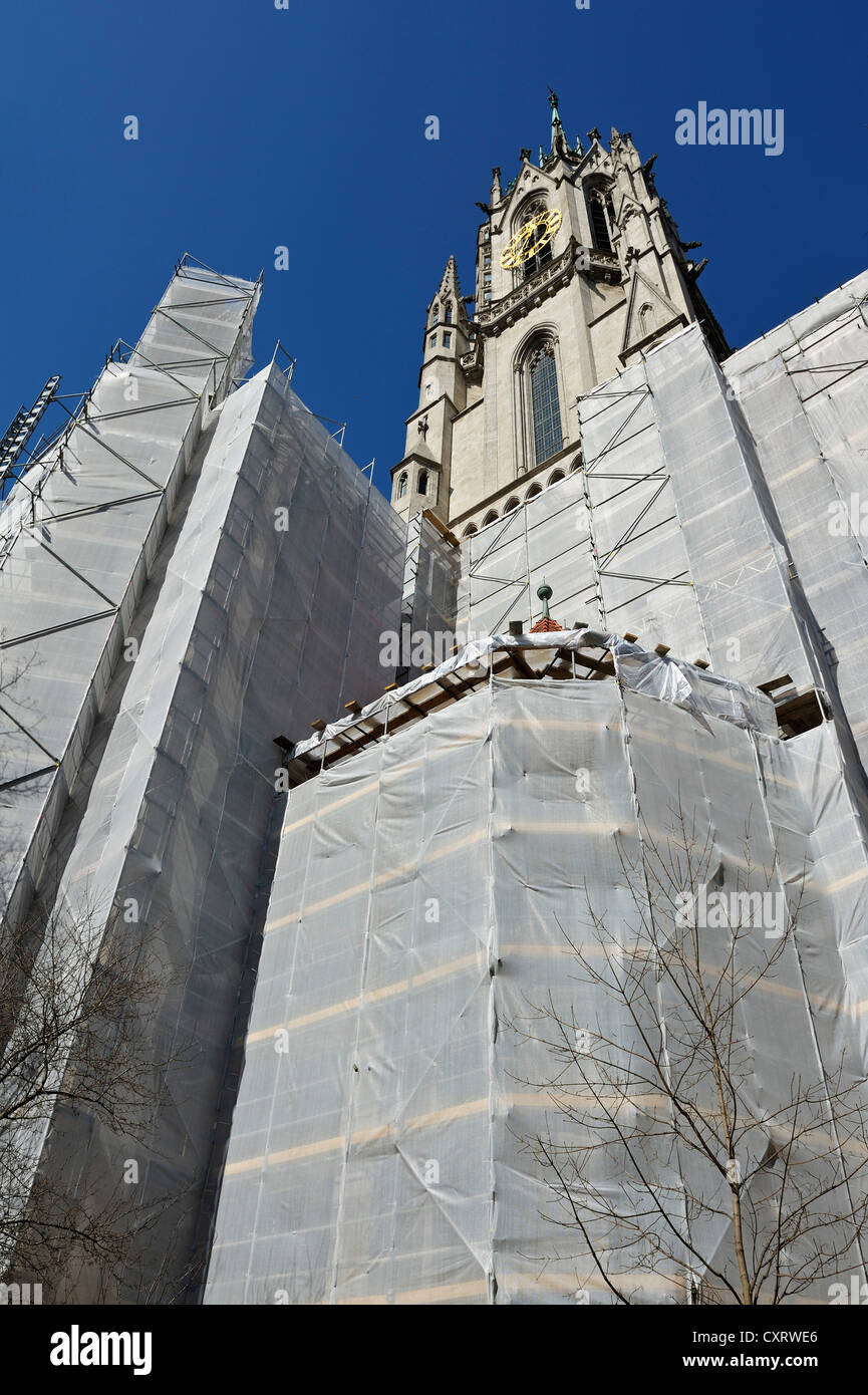 Esterno ristrutturazioni, la Chiesa cattolica di San Paolo, la Paulskirche, Monaco di Baviera Foto Stock