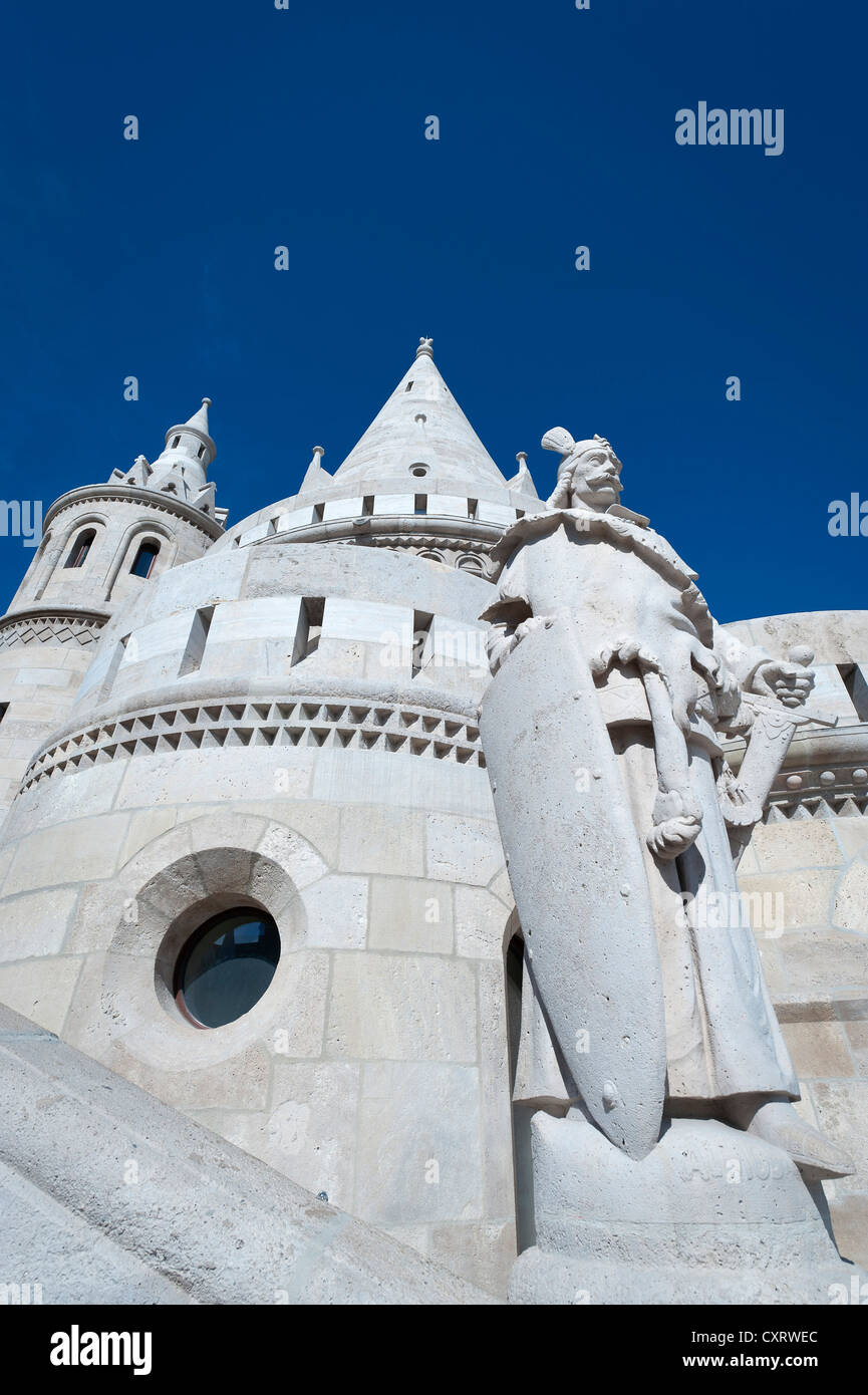 Halászbástya, Bastione del Pescatore, castle hill, Budapest, Ungheria, Europa Foto Stock