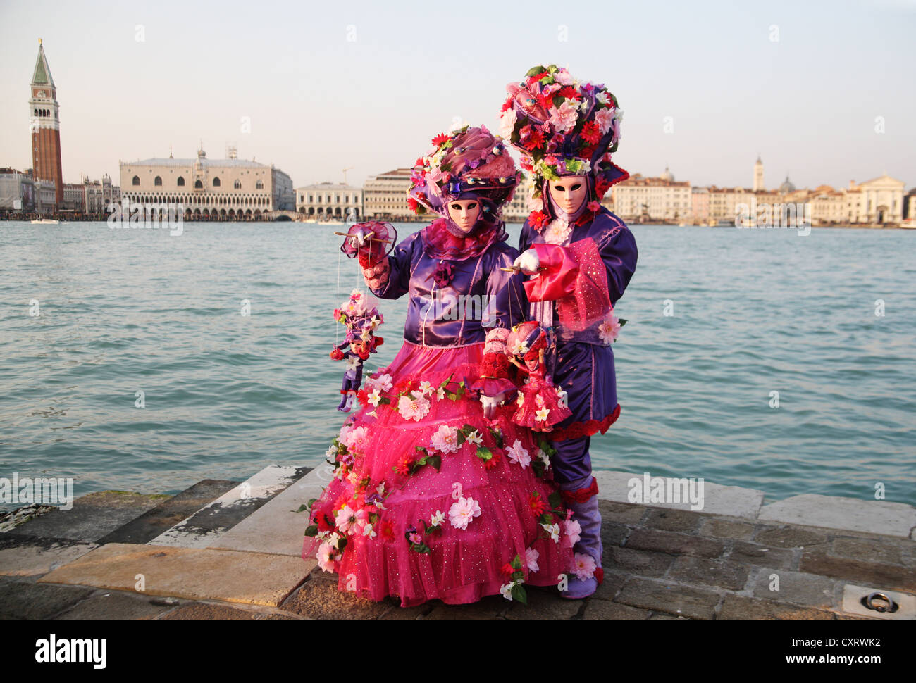 Maschera indossatori, Carnevale a Venezia, Italia e Europa Foto Stock