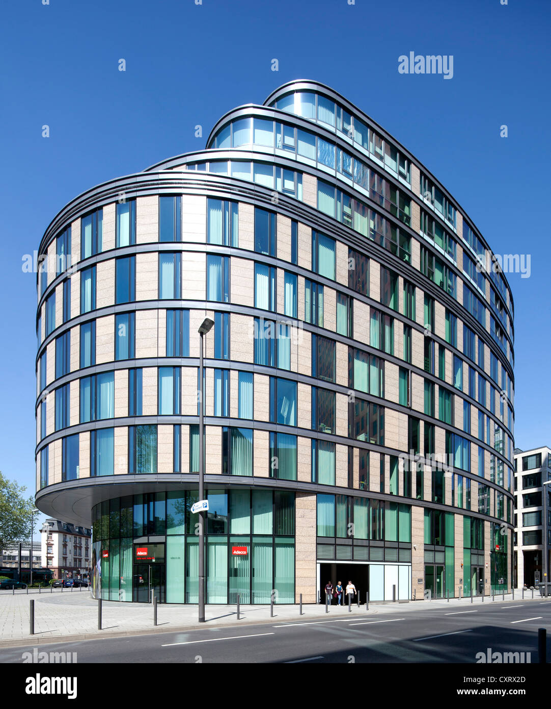 Ufficio Ovale edificio, Frankfurt am Main, Hesse, Germania, Europa PublicGround Foto Stock