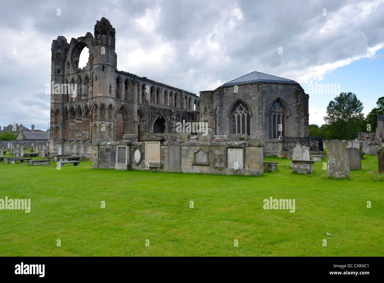 Durante la riforma, una volta la più grande cattedrale in Scozia è stata distrutta, Elgin, Gaelico: Eilginn Muireibh, murene, Scozia Foto Stock
