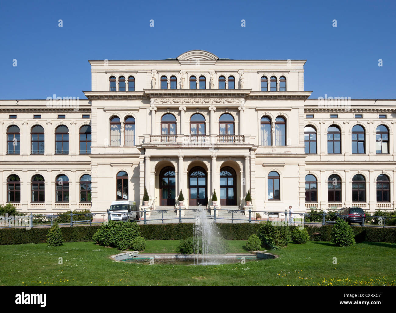 Edificio Gesellschaftshaus, società casa di Lo Zoo di Francoforte, Frankfurt am Main, Hesse, Germania, Europa PublicGround Foto Stock