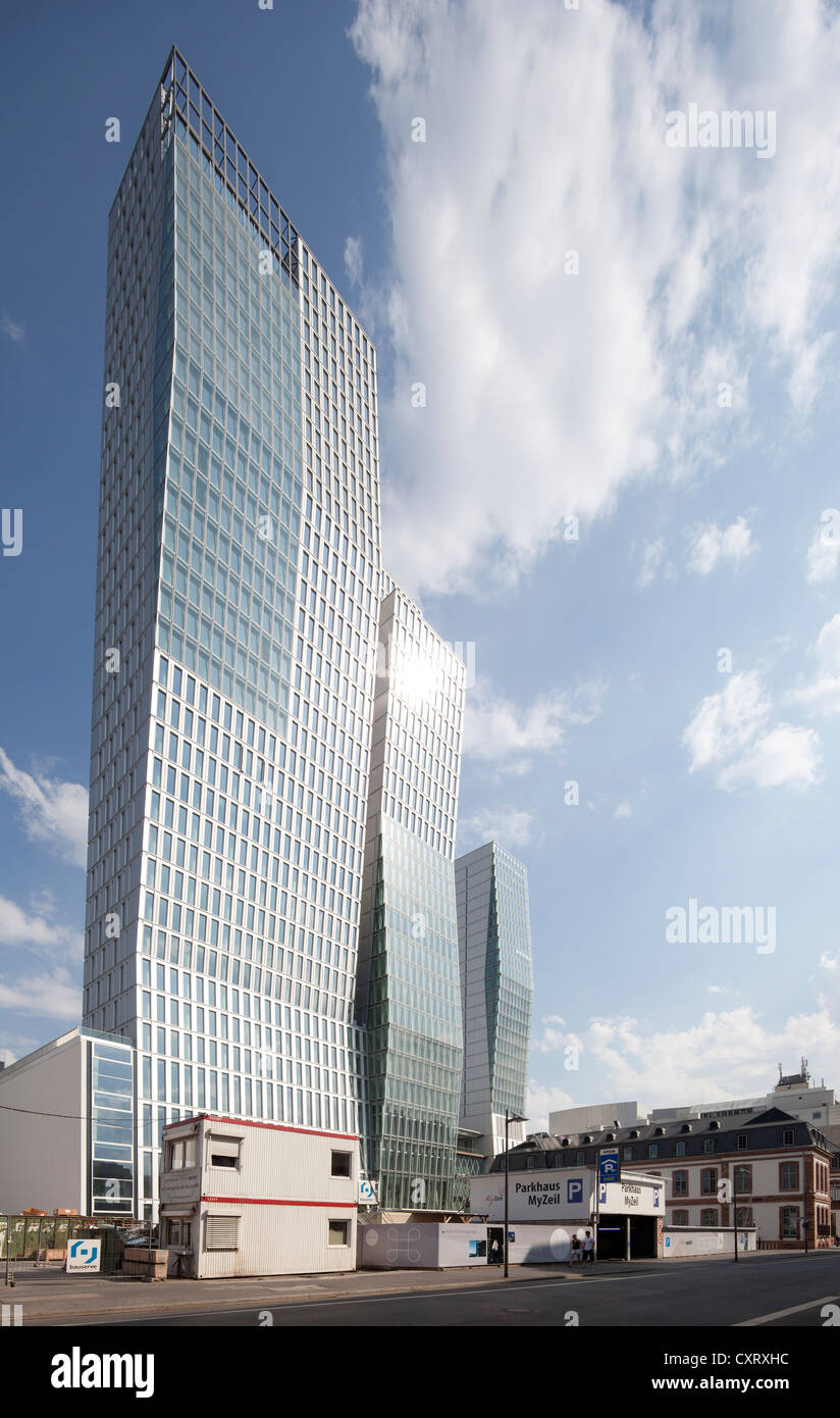 Ufficio Nextower tower, Jumeirah Hotel, Palais Quartier distretto, Frankfurt am Main, Hesse, Germania, Europa PublicGround Foto Stock