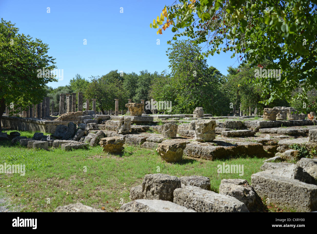 Ii secolo A.C. Palaestra, Antica Olympia, Elis, Grecia occidentale Regione, Grecia Foto Stock