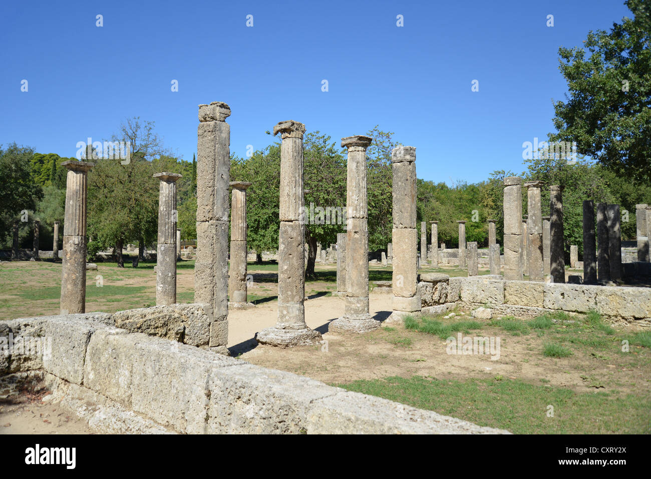 Ii secolo A.C. Palaestra, Antica Olympia, Elis, Grecia occidentale Regione, Grecia Foto Stock