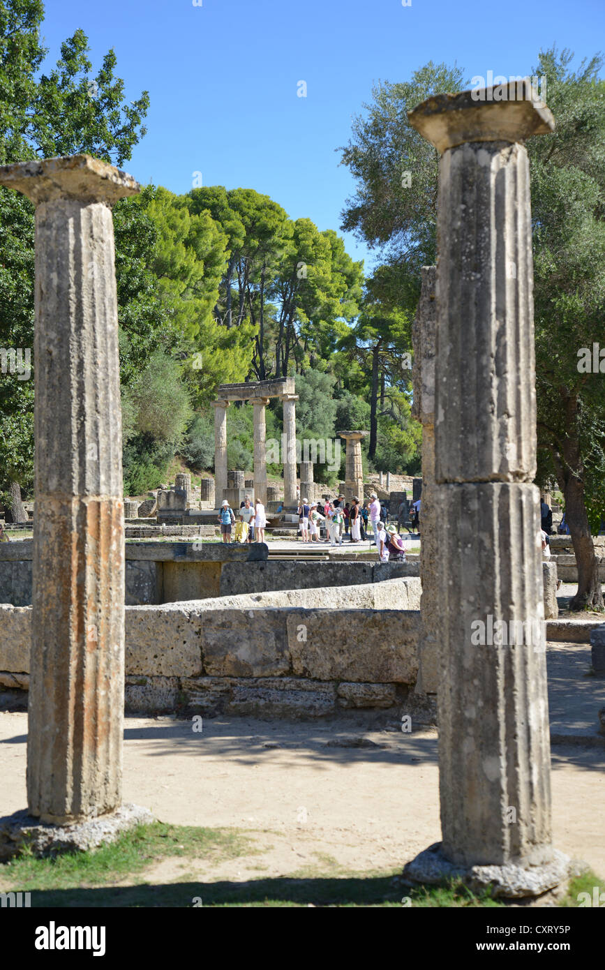 Iv secolo A.C. Philippeion, Antica Olympia, Elis, Grecia occidentale Regione, Grecia Foto Stock