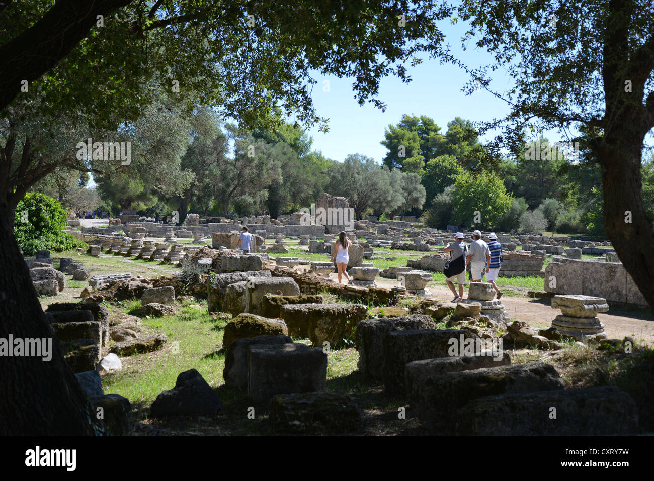 Iv secolo A.C. Leonidaion, Antica Olympia, Elis, Grecia occidentale Regione, Grecia Foto Stock