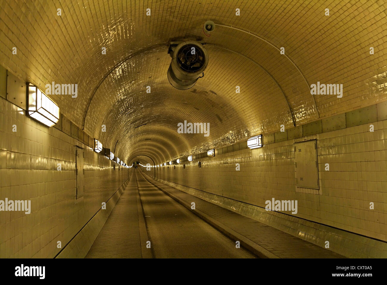 Alter Elbtunnel tunnel, vecchio tunnel Elba, Amburgo, Germania, Europa Foto Stock