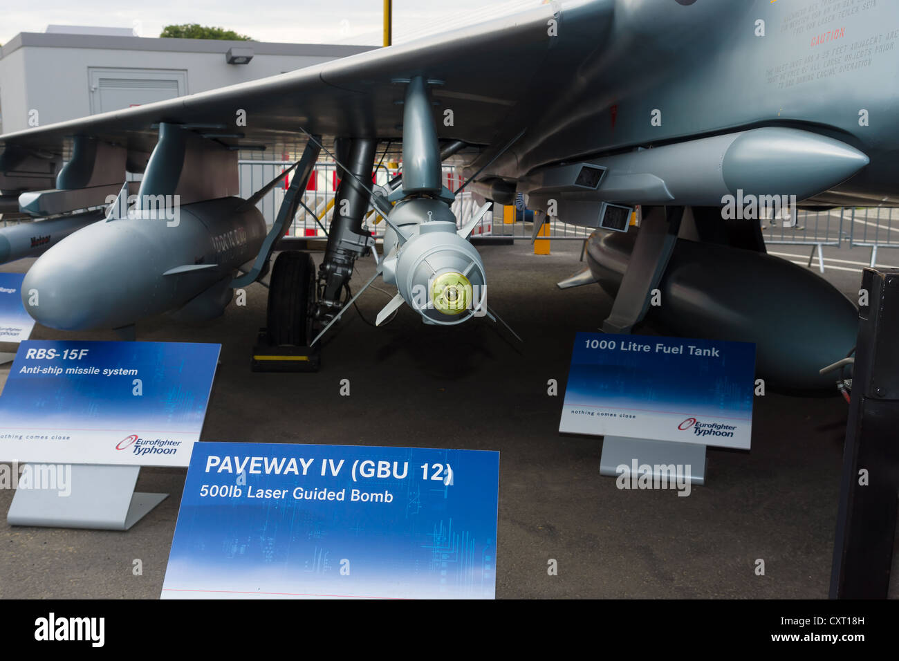 Le immagini delle armi di aerei militari Eurofighter Typhoon Foto Stock