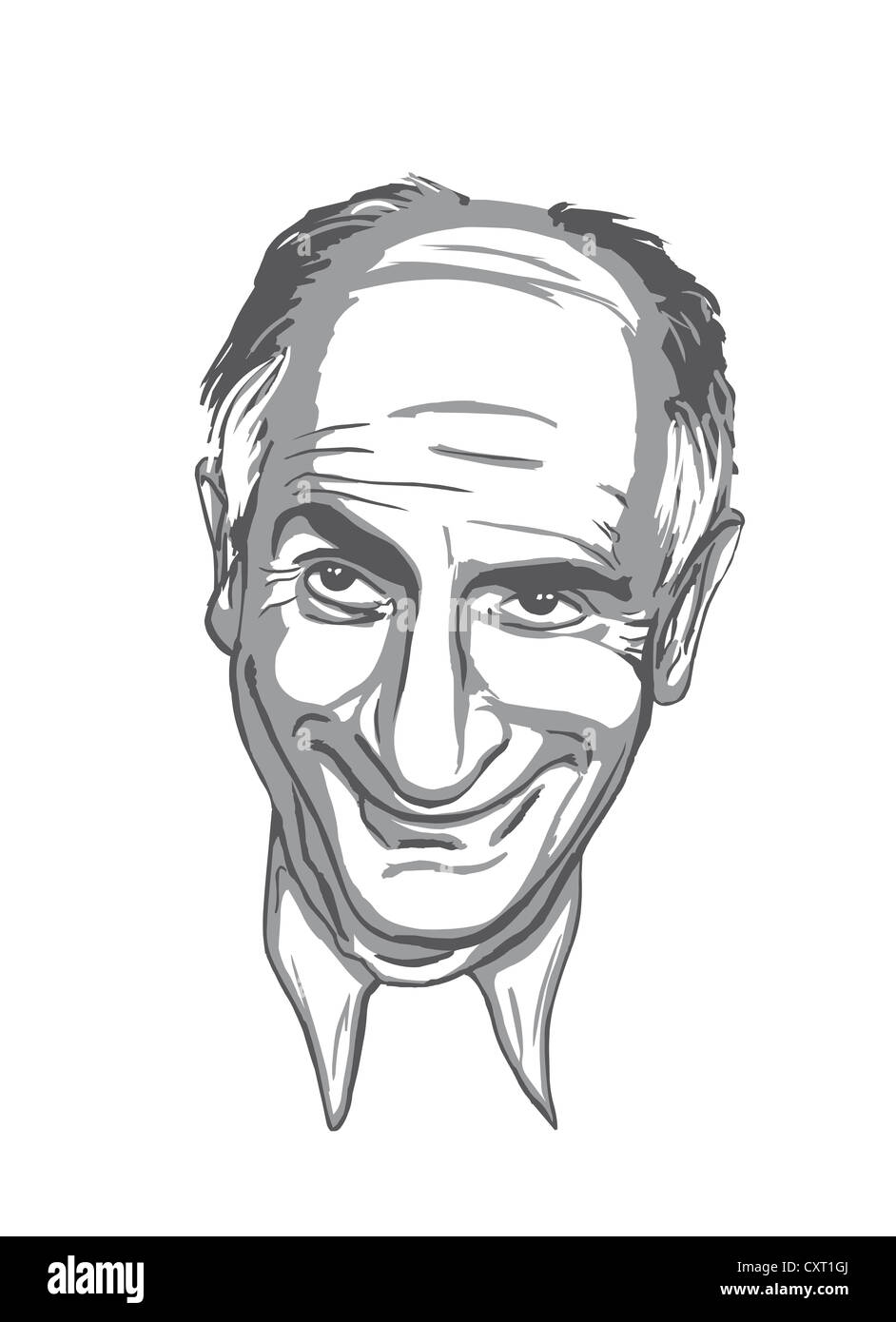 La caricatura di Louis de Funes con l'illustratore Torsten Becker Foto Stock