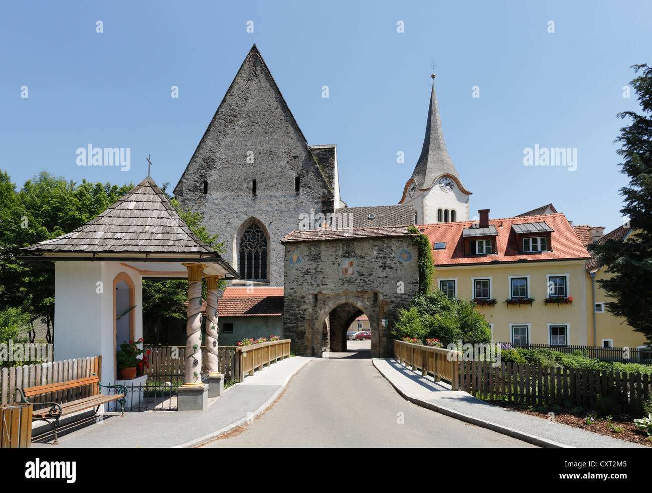 Hintereggertor gate, città di Oberwoelz, Stiria, Austria, Europa PublicGround Foto Stock