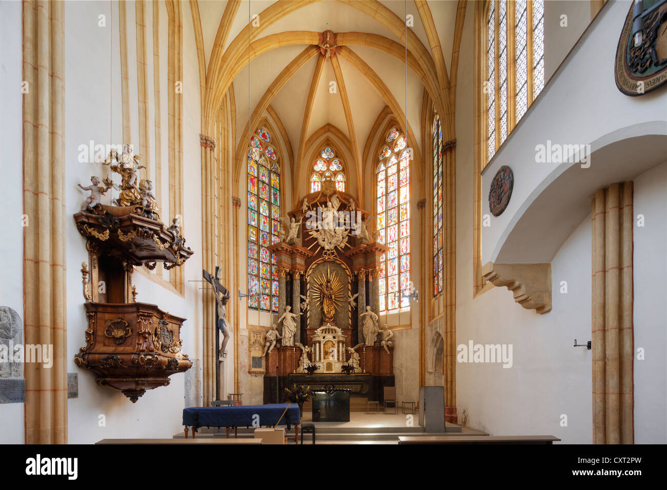 Vista interna, Leechkirche, chiesa dell Assunzione, Graz, Stiria, Austria, Europa Foto Stock
